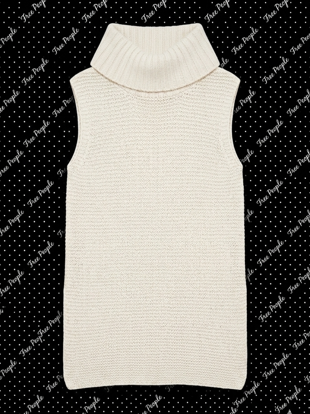 NWT - ​Free People White Horses Mock Neck Tunic Sweater